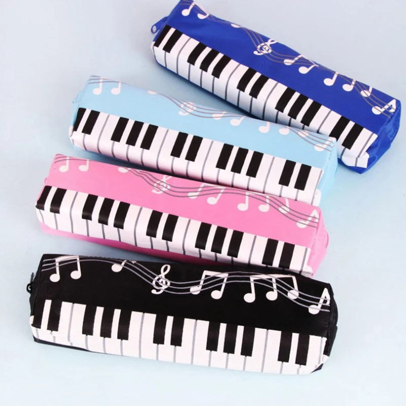 

Creative Novelty Student Pencil Case Square Single Layer Oxford Cloth Pen Bag for Girls Boy Musical Note Piano Stationery Pouch