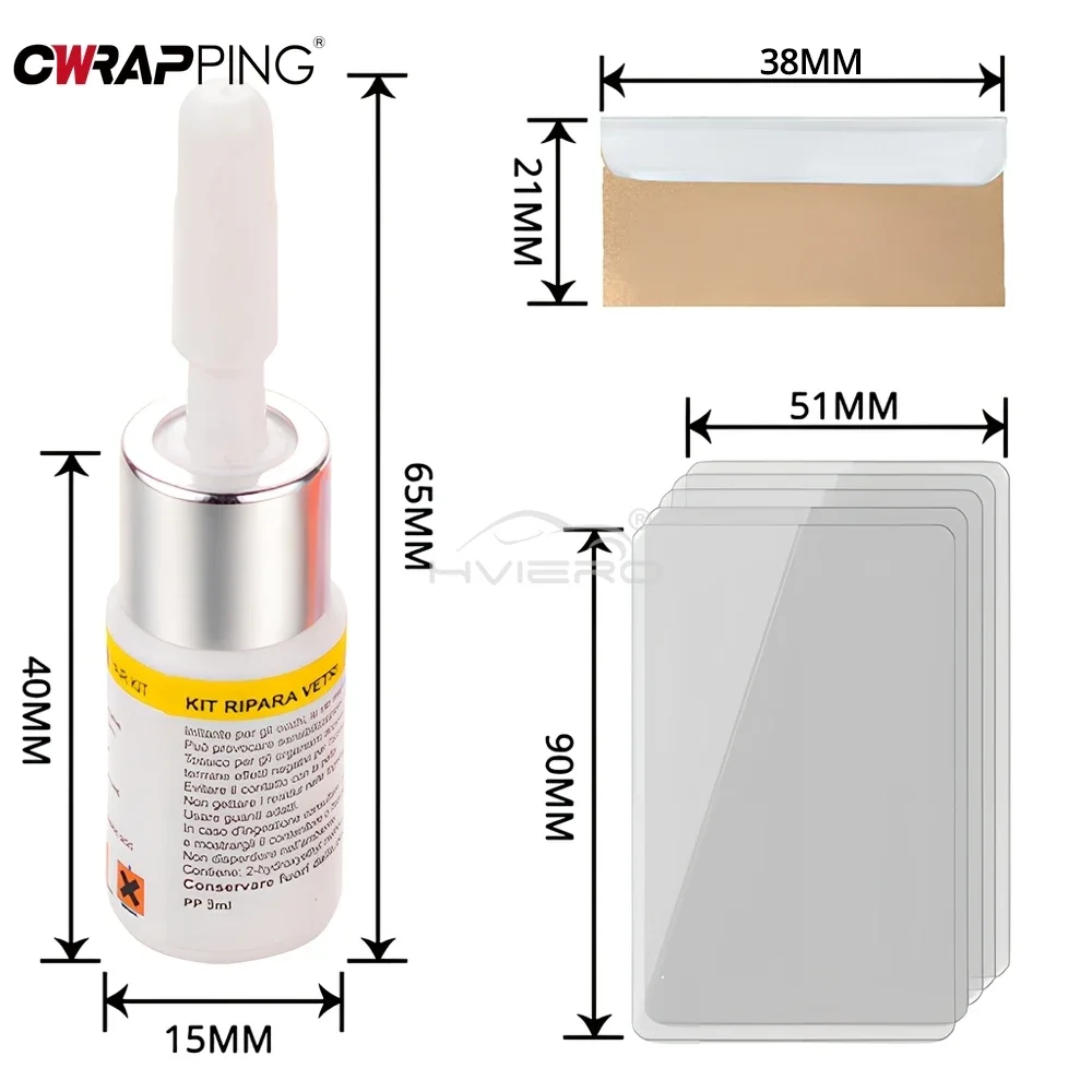 Kit per la riparazione dei vetri dell'auto, crepe delle finestre, rimuove i graffi, set per il recupero delle crepe del parabrezza, per automobili, camion, motocicli, riparazione rotta - Image 6