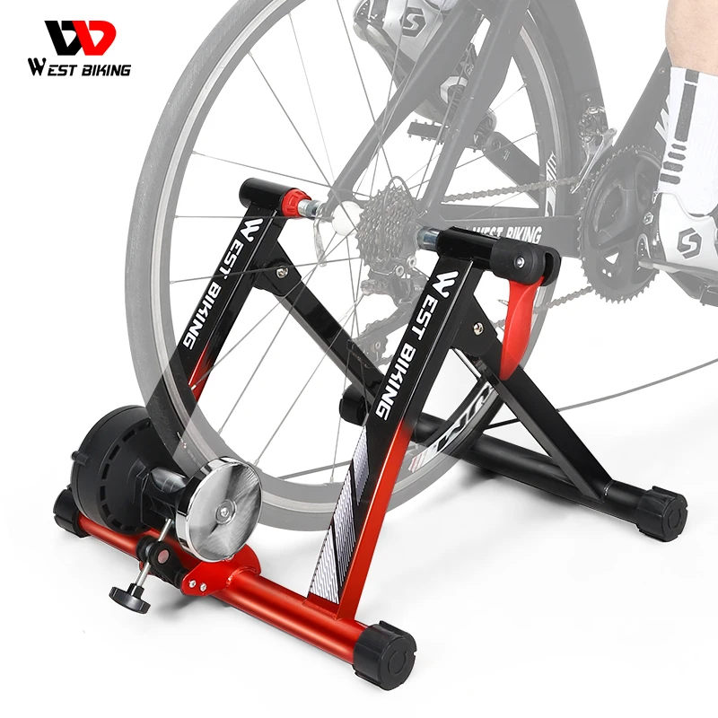 West Biking YP102009 Entrenador de bicicleta de interior 6 velocidades Resistencia magnética Entrenador de bicicleta de ejercicio en casa MTB Entrenamiento de ciclismo estacionario de carretera