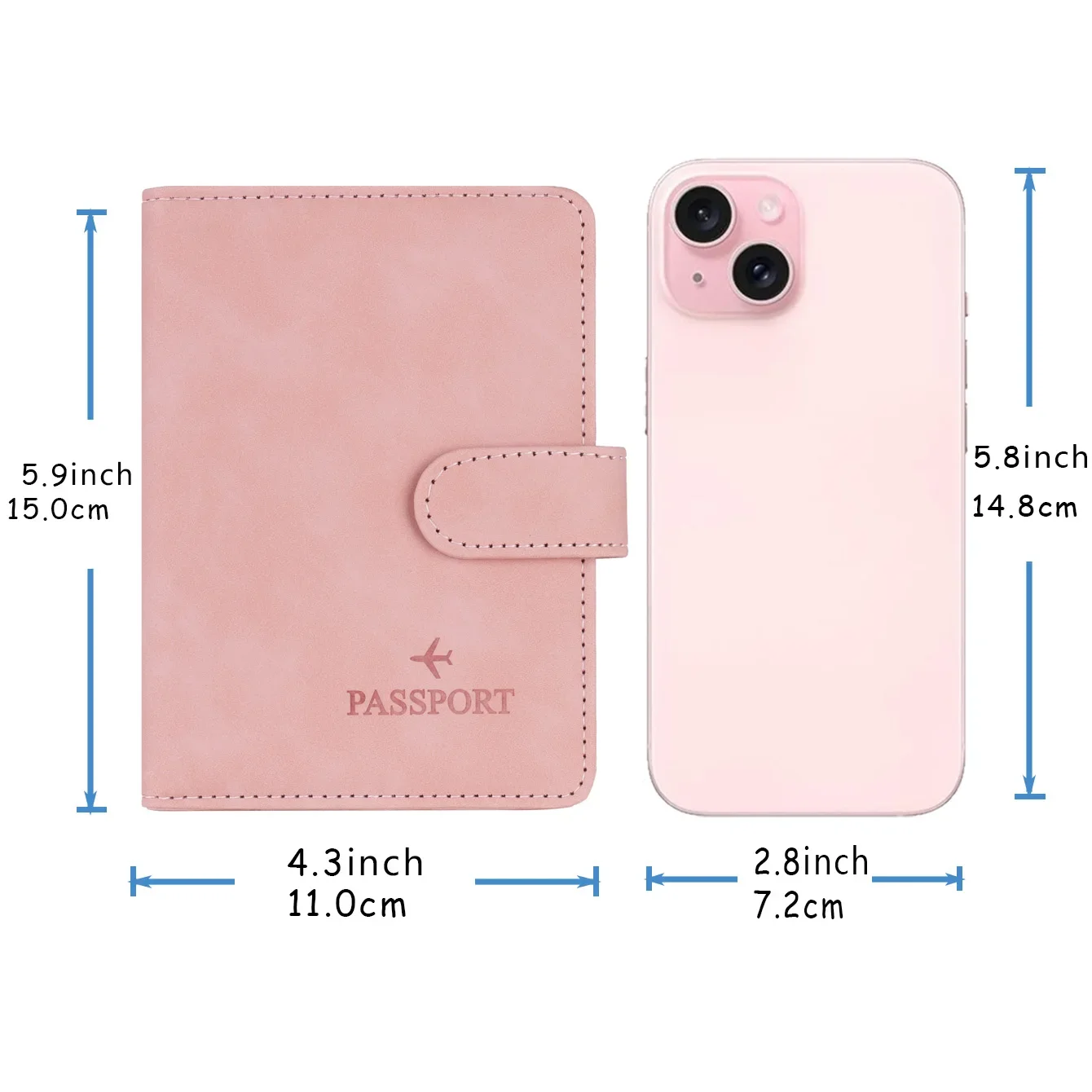 Unisex RFID Blocking Leather Passport Holder Cover Wallet
