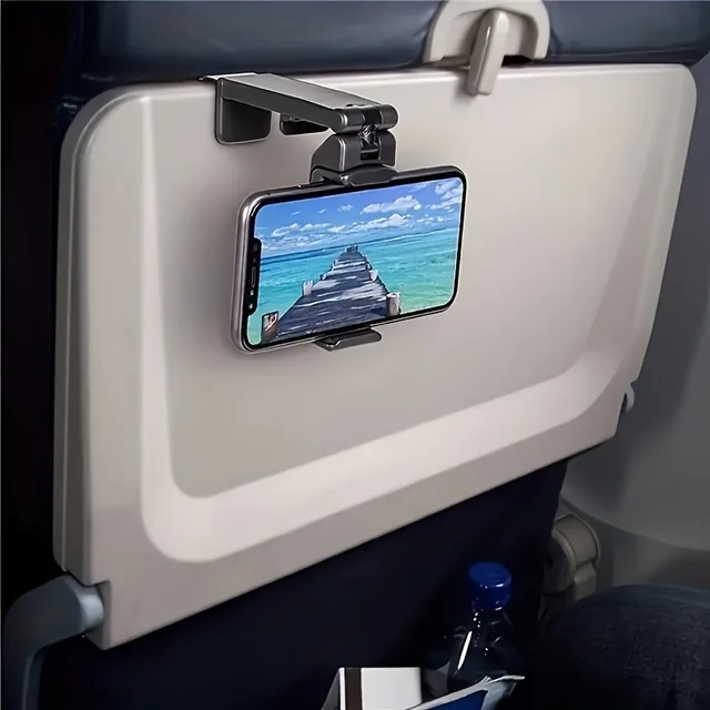 Airplane Phone Holder Portable Travel Stand Desk Flight Foldable Adjustable Rotatable Selfie Holding Train Seat Stand Support 1