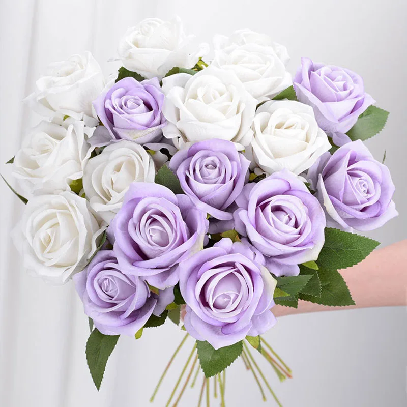 Elegant Artificial Red Roses – Realistic Faux Floral Arrangement for Weddings and Home Décor