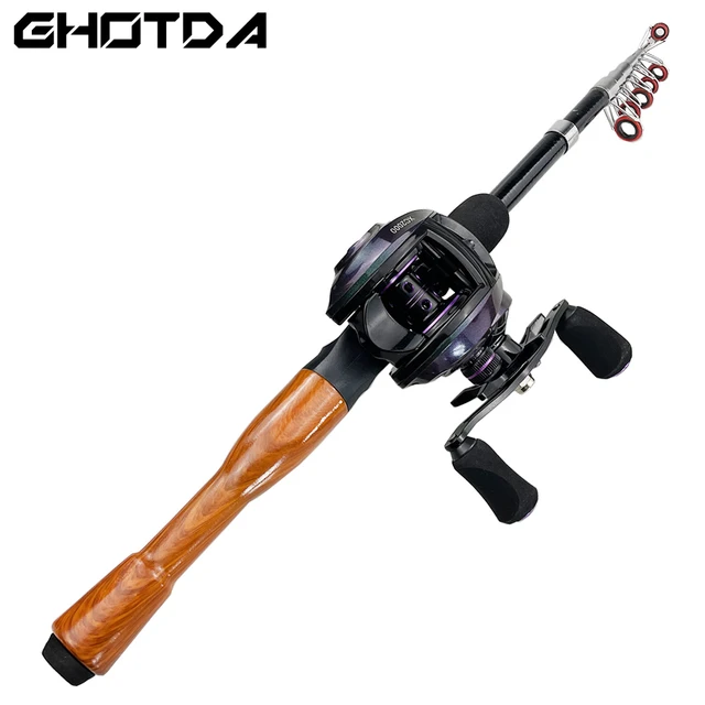 Ghotda Spinning Fishing Rod Combo 1.3-1.8m Portable Sea Pole Equipment with  Fishing Reel Fishing