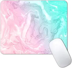 Pink and Green Marble Mouse Pad Beautiful Marbled Ink Art Mouse Pad for Women Non-Slip Rubber Base Mousepad for Computer Laptop