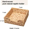 Water Hyacinth Napkin Holder 7" Woven Servilletero For Table Wicker Napkin Baskets For Cocktail Paper Napkins Napkin Tray holder 6