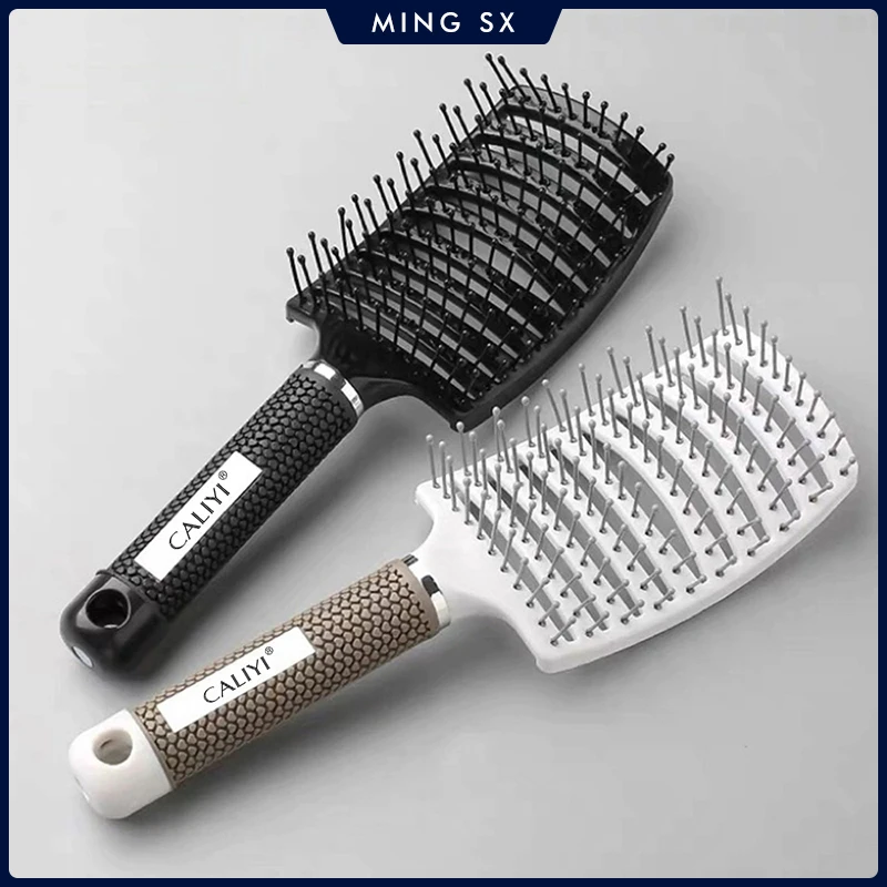 Hair Comb Brush Professional Curved Vented Brush for Faster Blow Drying Paddle Detangling for Wet Dry Curly Straight Hair