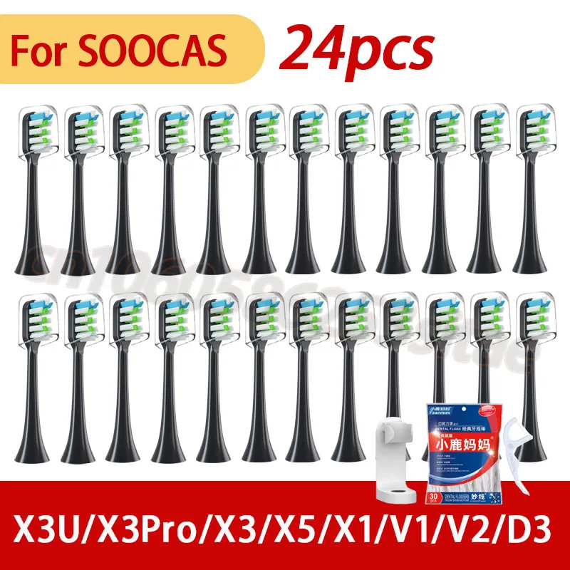 For SOOCAS X3/X3U/X5/X3Pro/X1 Replacement Toothbrush Heads Sonic Electric Tooth Brush Nozzle Heads Smart Brush Heads With Caps original soocas electric toothbrush heads replacement soocas x1 x3 x3u x5 sonic teeth brush replacement heads