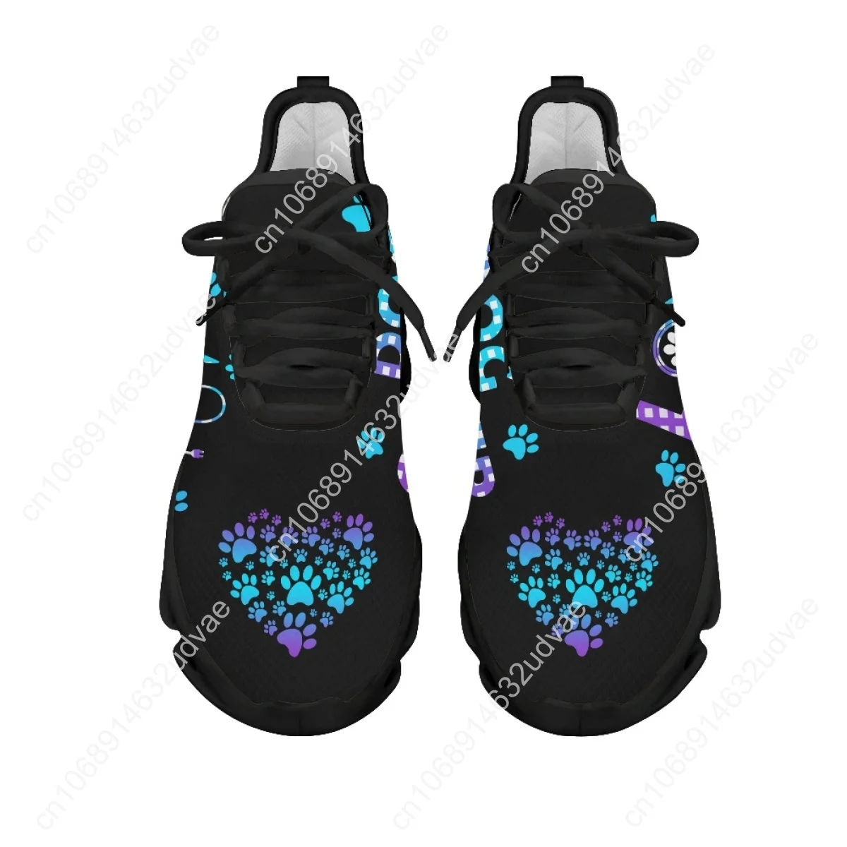 Dog Groomer Design Women Breathable Mesh Sneakers High Quality Black Fashion Gym Casual Platform Sneakers Zapatos