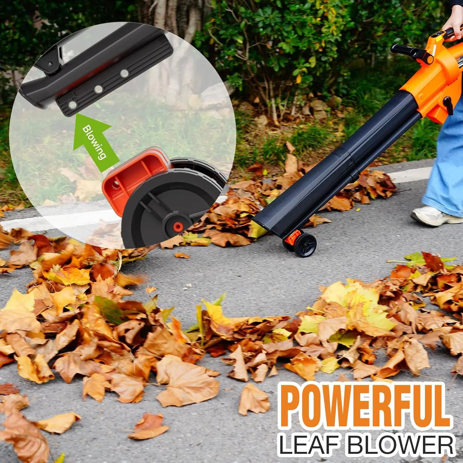 40V Cordless Leaf Vacuum Blower Mulcher with Battery and Charger, 2 * 4.0Ah Battery Powered Leaf Vacuum with 40L Bag