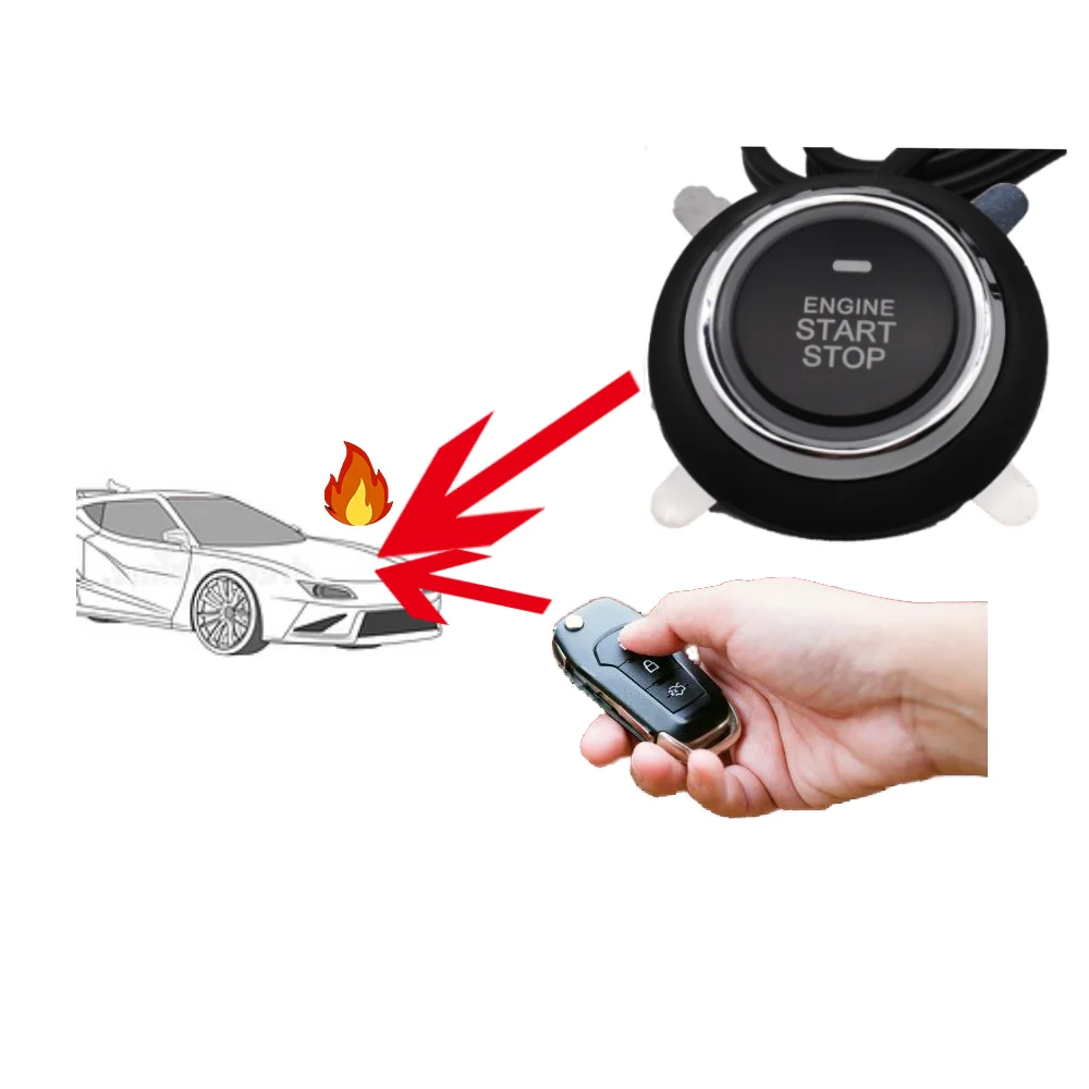 Original Remote Key 3 Press or Push Start Button To Start Engine System Starter Universal Module Gasoline Diesel LNG 12V