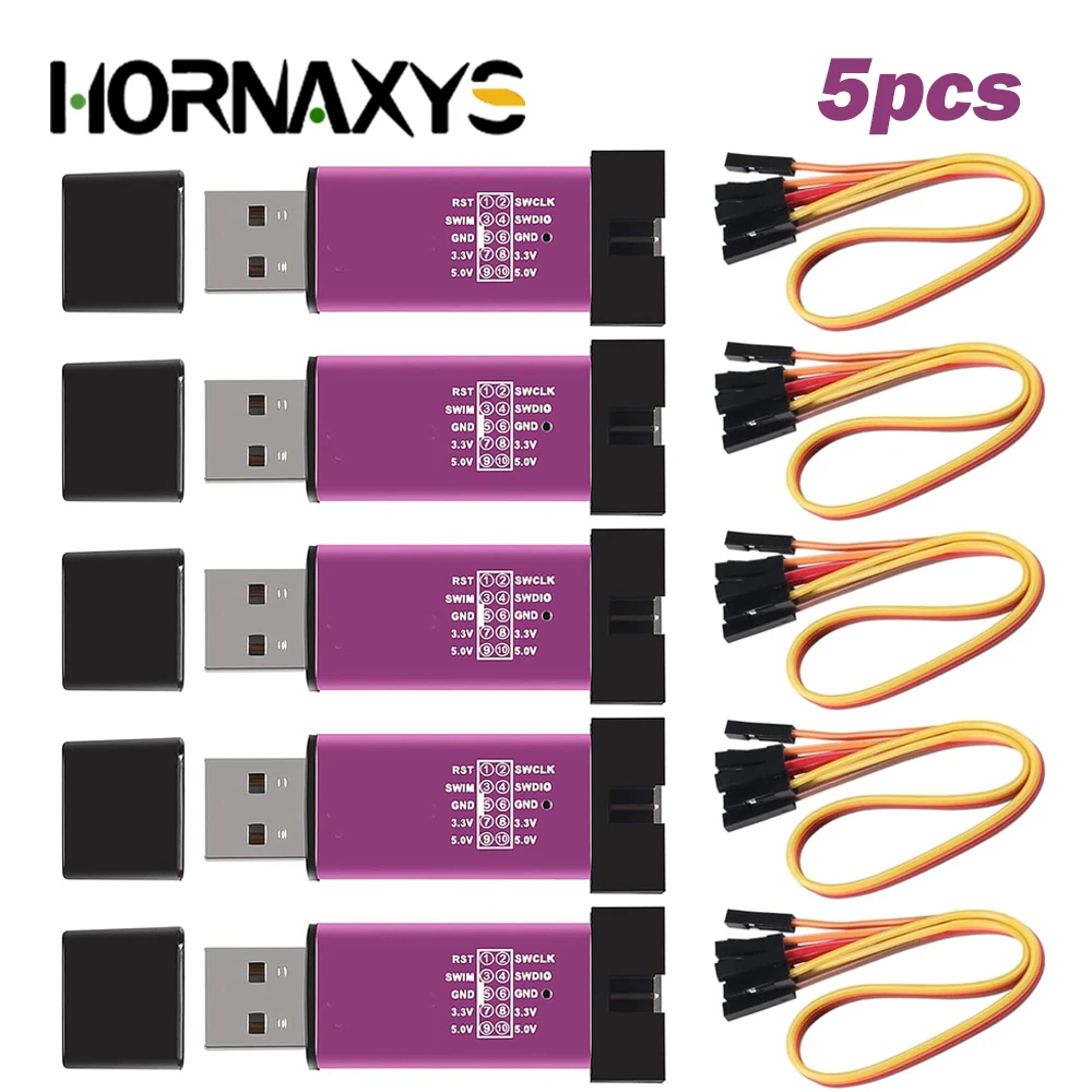 3/5 Pz St Link Stlink St-Link V2 Mini Stm8 Stm32 Simulatore Download Programmatore Programmazione Con Copertura Cavo Dupont St Link V2