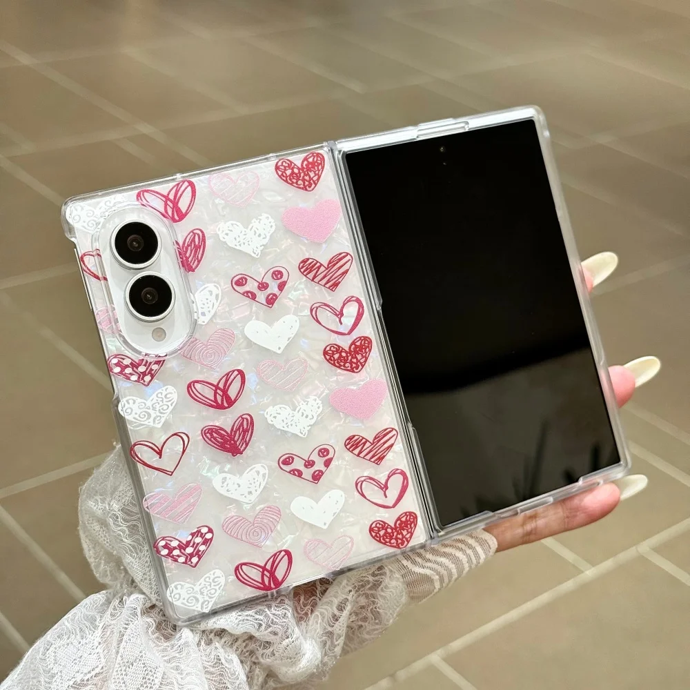 Luxury Floral Tulip Leaf Case with Colorful Shell Pattern