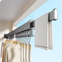 SSOUIM Hole-free Folding Clothes Drying Rack Invisible Wall-mounted Clothes Drying Rod Outdoor Telescopic Clothes Drying Rod 2