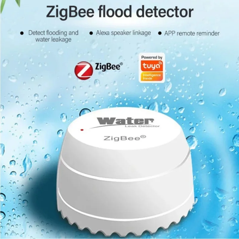 

Tuya Zigbee Smart Water Leakage Detector Sensor Smart Home Water Flood Sensor With Zigbee Gateway Work with Tuya Smart Life APP