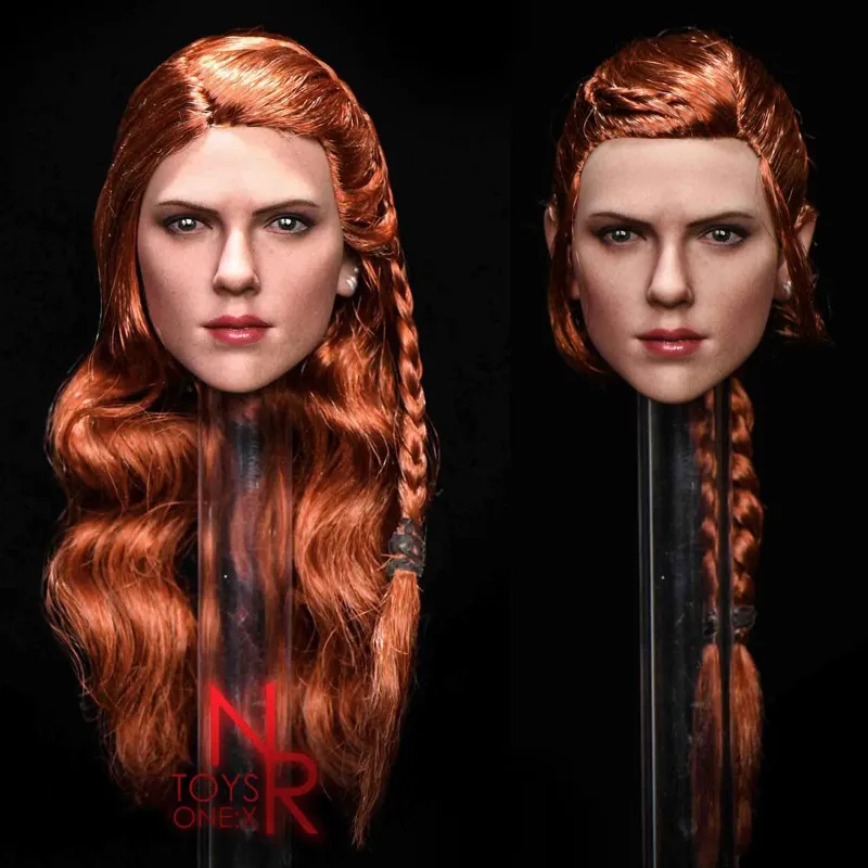 

NRTOYS NR30 1/6 Scarlett Johansson Head Sculpt Female Agent Braid Head Carving Model Fit 12'' Soldier Action Figure Body