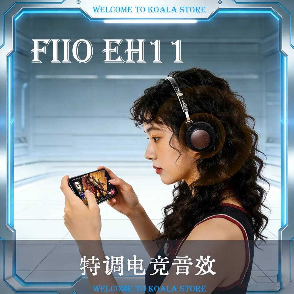 FiiO EH11 레트로 블루투스 헤드폰 빈티지 오버이어 디자인 40mm 다이나믹 드라이버 딥 베이스 무선 헤드셋 (음악용)