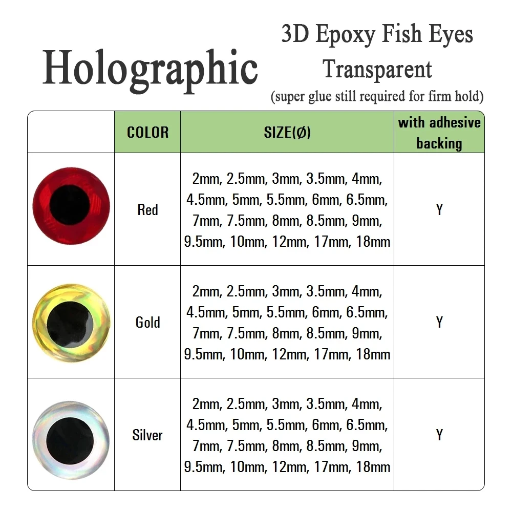 Details about   1000 X 10MM 3D HOLOGRAPHIC SILVER EYES FOR FLY TYING,LURES,PIKE,BASS,ARTS,CRAFT 