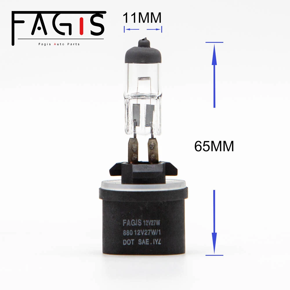 Fagis 2 Pcs 880 H27W/1 12V 27W Warm White Car Fog Lights Headlight Auto Lamps Halogen Bulbs
