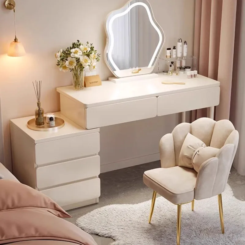

Women Cheap Dressing Table Nordic Led Mirror Stool White Dressing Table Drawer Vanity Escritorio Living Room Sets Furniture