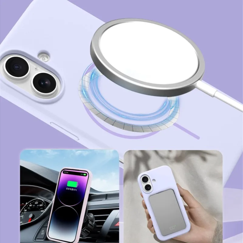 Luxury Liquid Silicone Magnetic Wireless Charging Phone Case