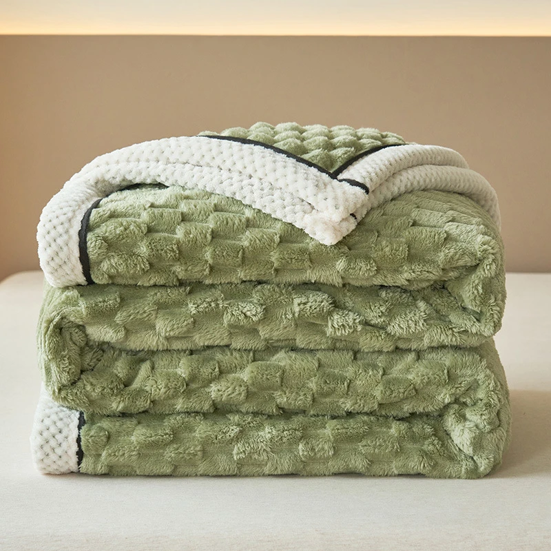 

Winter Velvet Warm Sleeping Blanket For Bed Soft Multipurpose Solid Color Blanket Comfortable Cover For Living Room Home Decor