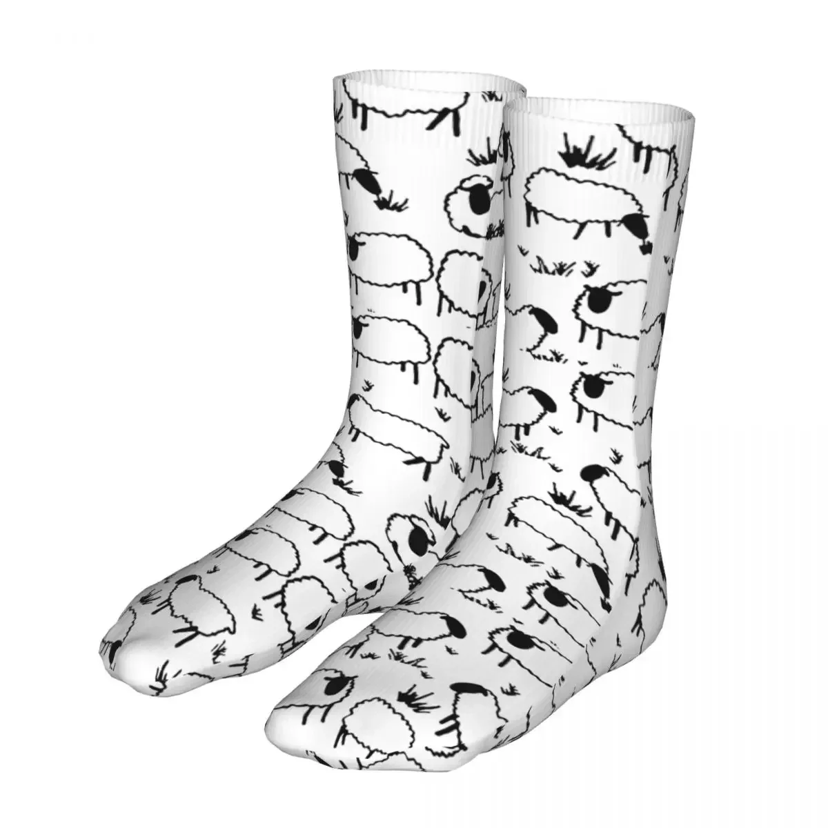 

Носки с узором в виде овец для мужчин и женщин, милые смешные носки в стиле хип-хоп с веселыми животными, подарок на весну, лето, осень, зиму