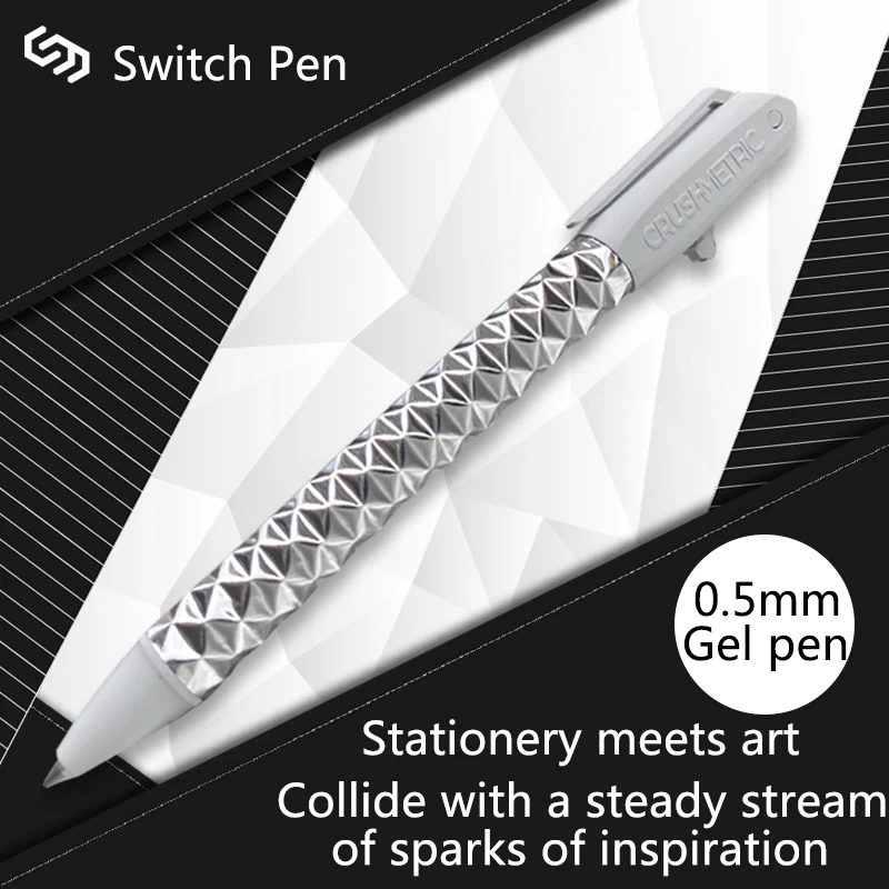 4pcs Geometric Deformation Pen Funny Geometric Metal Crinkle Pen