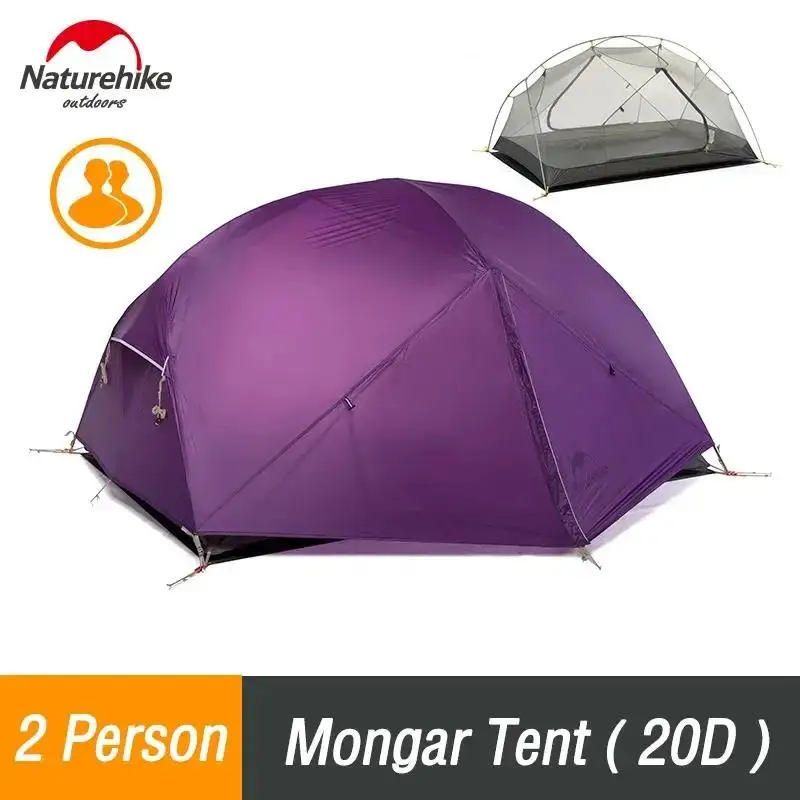 Naturehike Camping Tent 2 Person Mongar Ultralight Tent Outdoor Travel Double Layer Waterproof 3 Season Portable camping tent portable tent