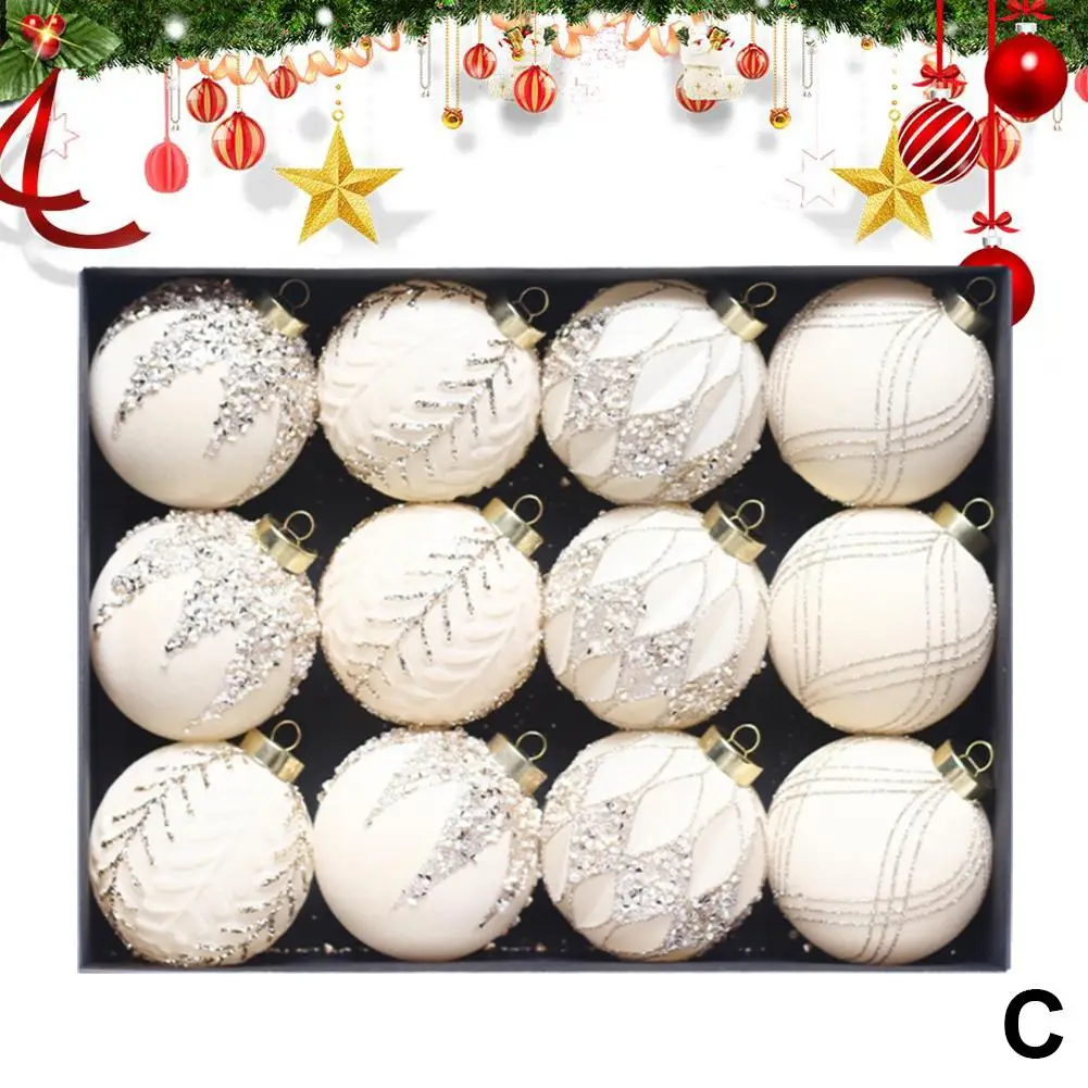 thumbnail image 1 of 12 bolas navideñas de 8 cm para decorar el árbol de Navidad, adornos navideños rojos, adornos navideños 2024, 1 of 5