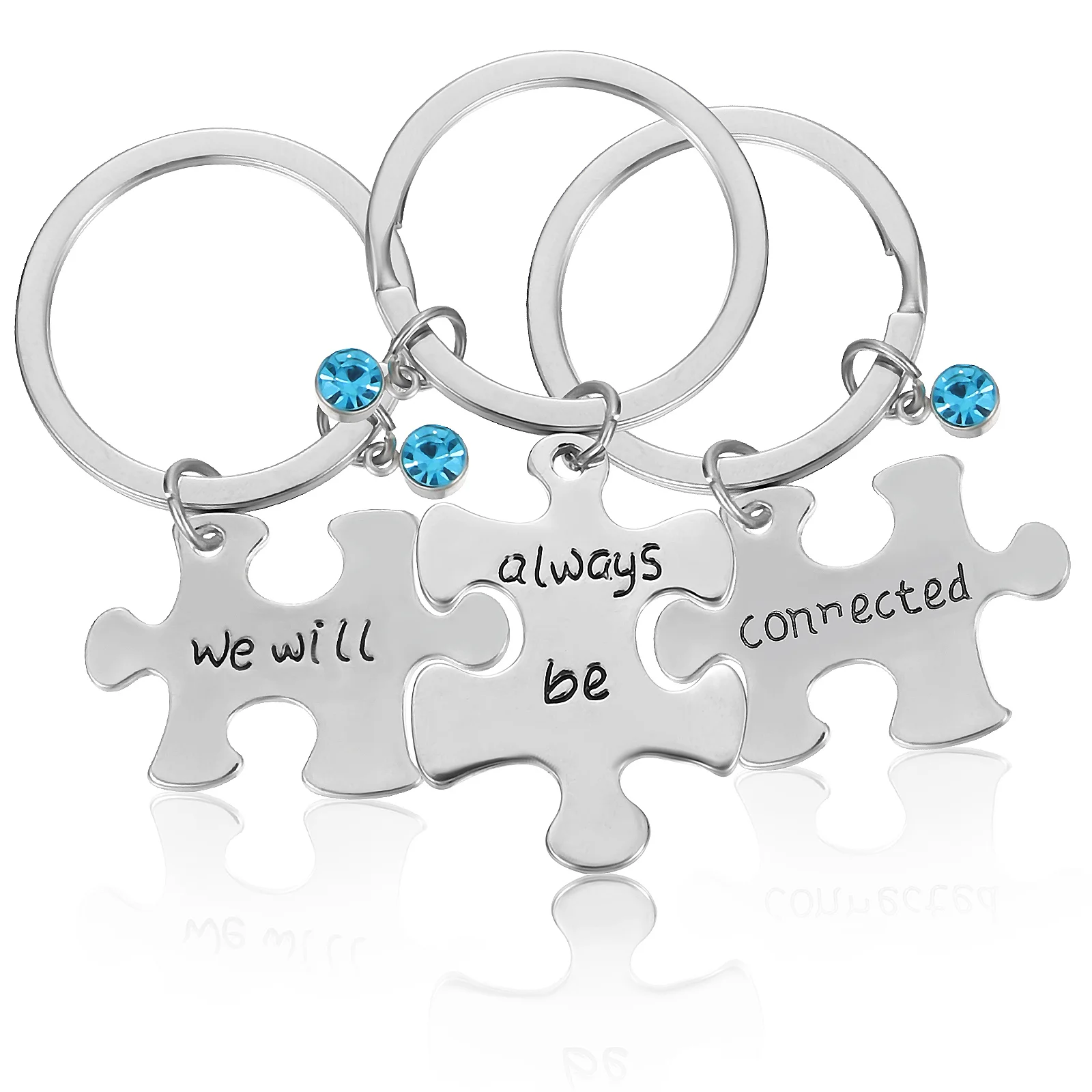 

3 Pcs Best Friends Fob Good Key Chain Friendship Holder Keychains The Gift Ring Puzzle