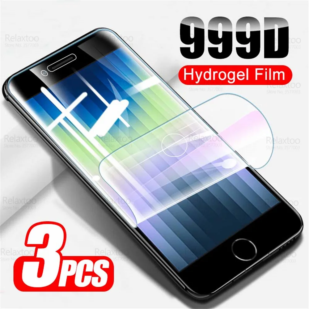 

3Pcs Full Curved For Iphone SE 2022 Hydrogel Soft Film For IphoneSE 3 Aifon SE3 4.7" Phone Screen Protector Not Tempered Glass