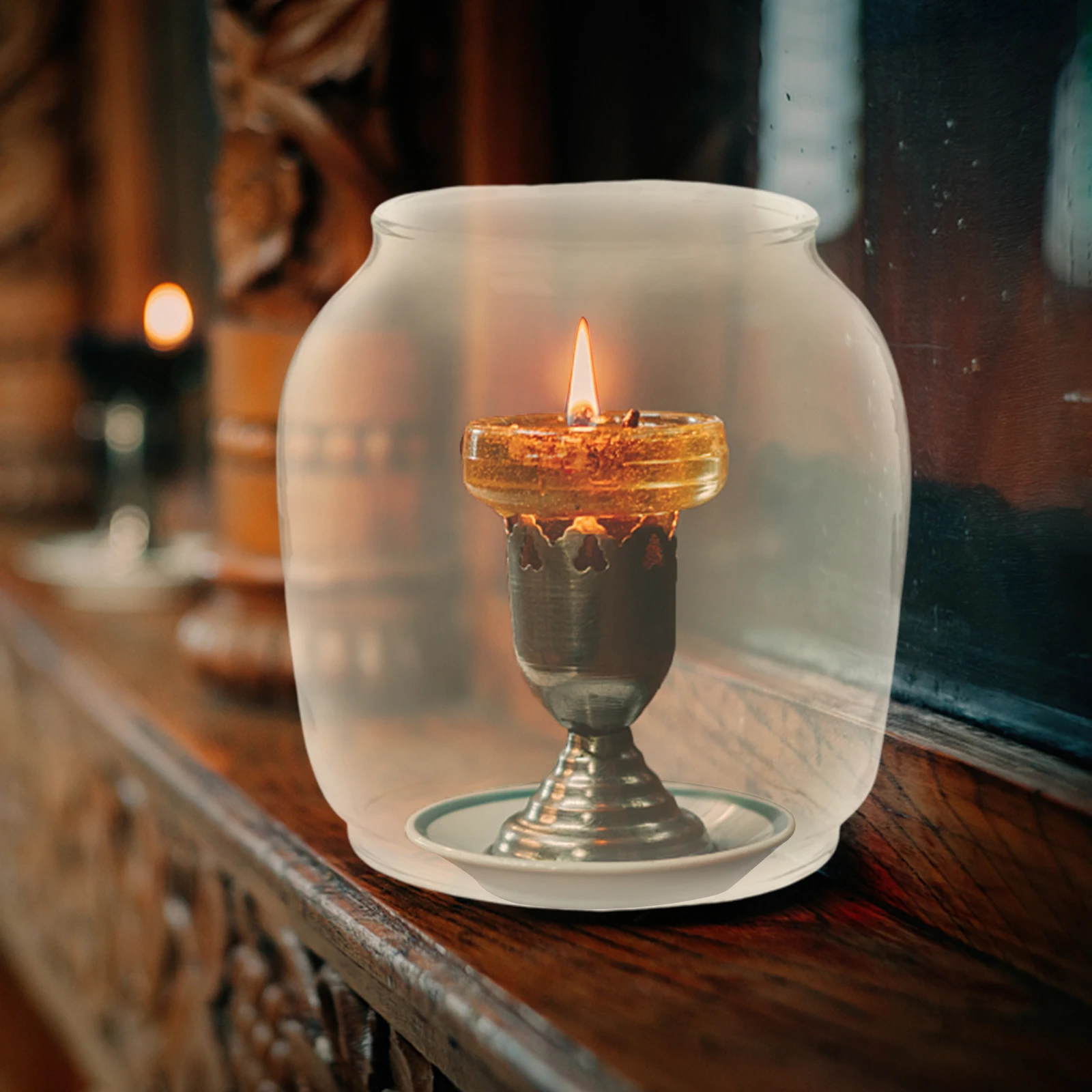 Camino Per Lampada A Olio In Vetro - 35mm Trasparente, Per Lampade A Cherosene Vintage