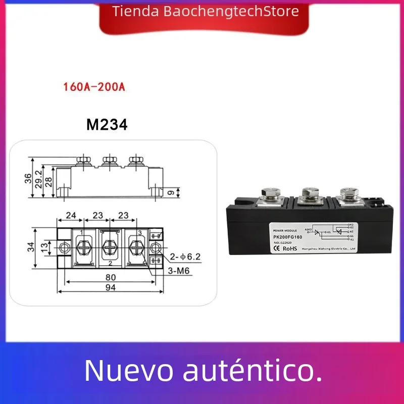 Módulo de tiristor PD, 25A, 40A, 55A, 70A, 90A, 110, 130A, 160A, 200A, 1200V, 1600V, PD110FG160, PD130FG160, SCE200AA160, PD70FG, PD55FG120