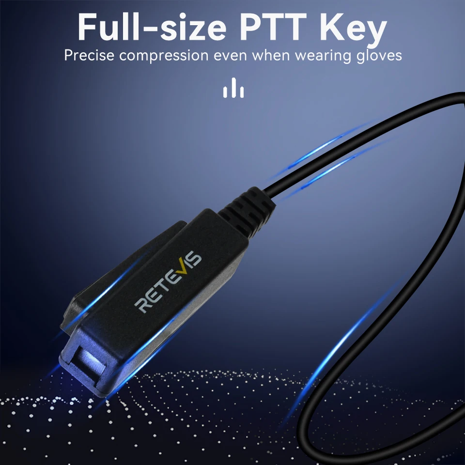 Retevis アコースティックチューブ 2ウェイラジオイヤホン マイク付き