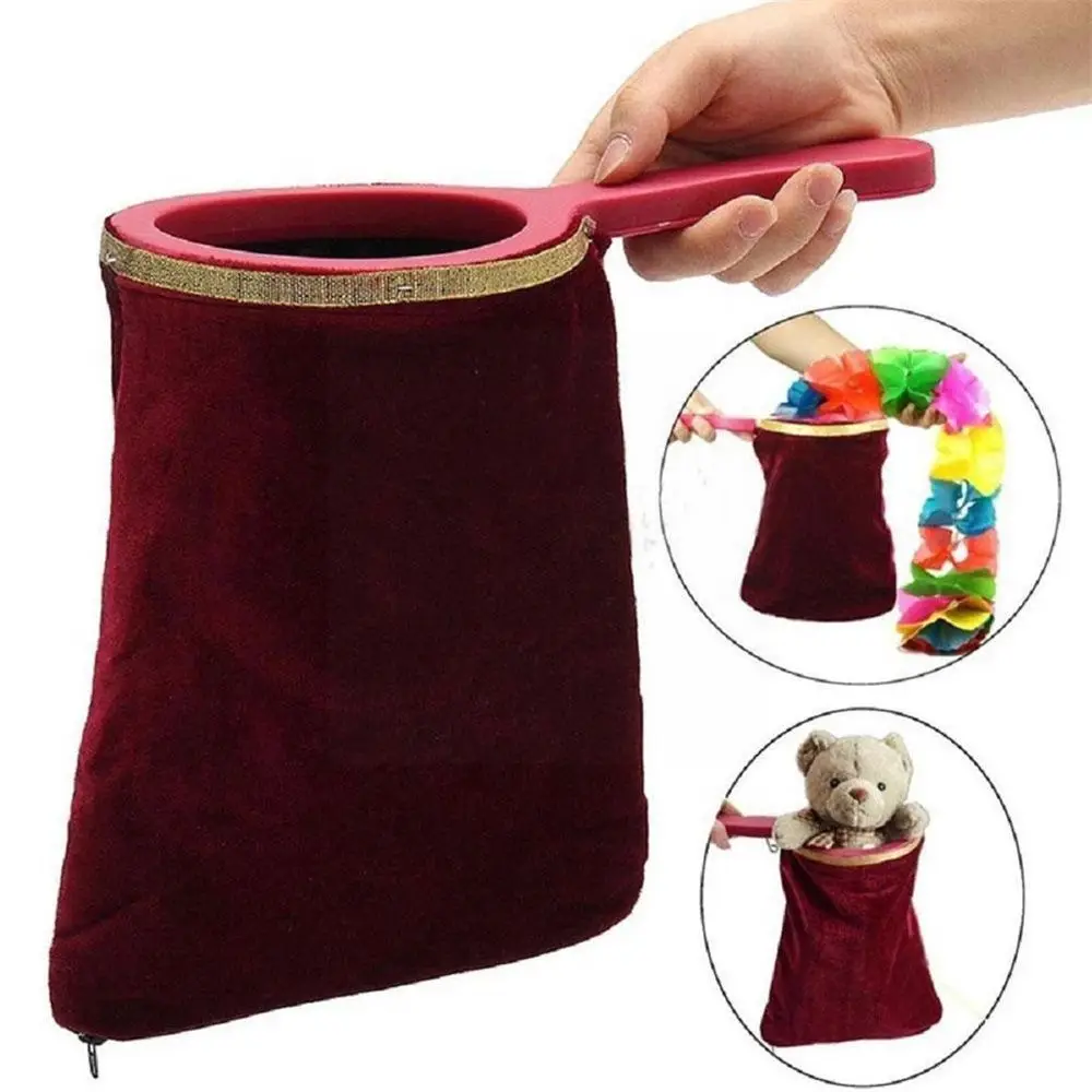 

1PCS Twisting Velvet Fabric Change Handle Disappear Appear Things Magic Bag Children Magic Trick Props Gift