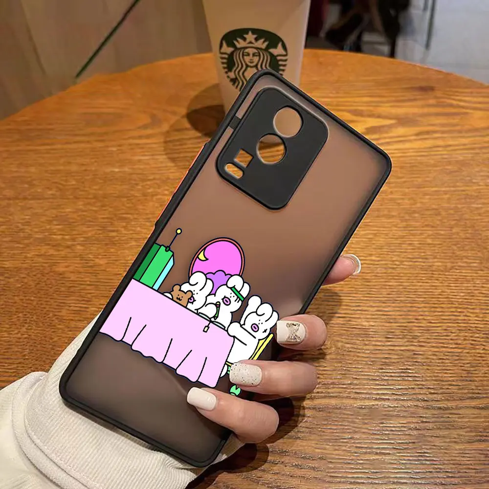 thumbnail image 1 of Funda mate para VIVO X90 X80 X70 5G X60 X50 X30 IQOO NEO 3 7 PRO PLUS X27 X23 X20 Funda Coque Shell cerdo blanco conejo dibujos animados, 1 of 5