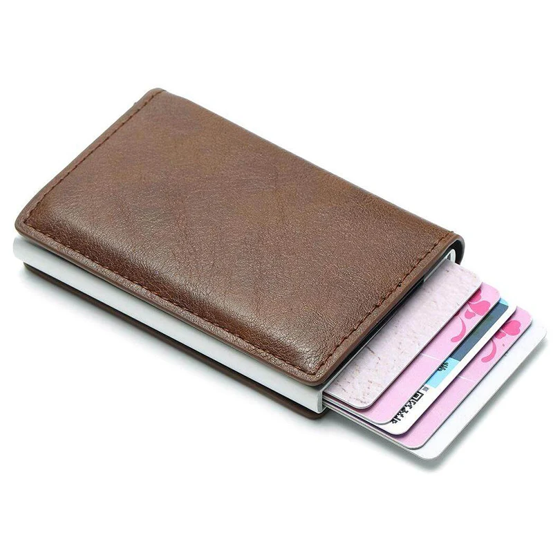 RFID Card Holder Men Wallets Money Bag Male Vintage Black Short Purse PU Leather Slim Thin Wallets Man Wallet images - 6