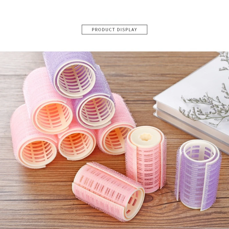 2/3Pc Plastic Self-adhesive Hair Lazy Rollers Bang Roll Hair Curler Curling Hairdressing Styling Tool for Women Pink Roller Hair Styling Tool Hair Curling Tools