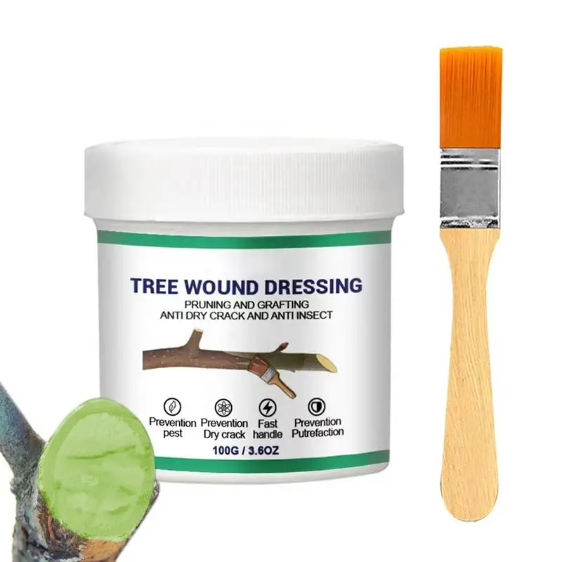 Tree Wound Sealer Cut Paste Grafting Pruning Repair Agent with Brush for Bonsai
