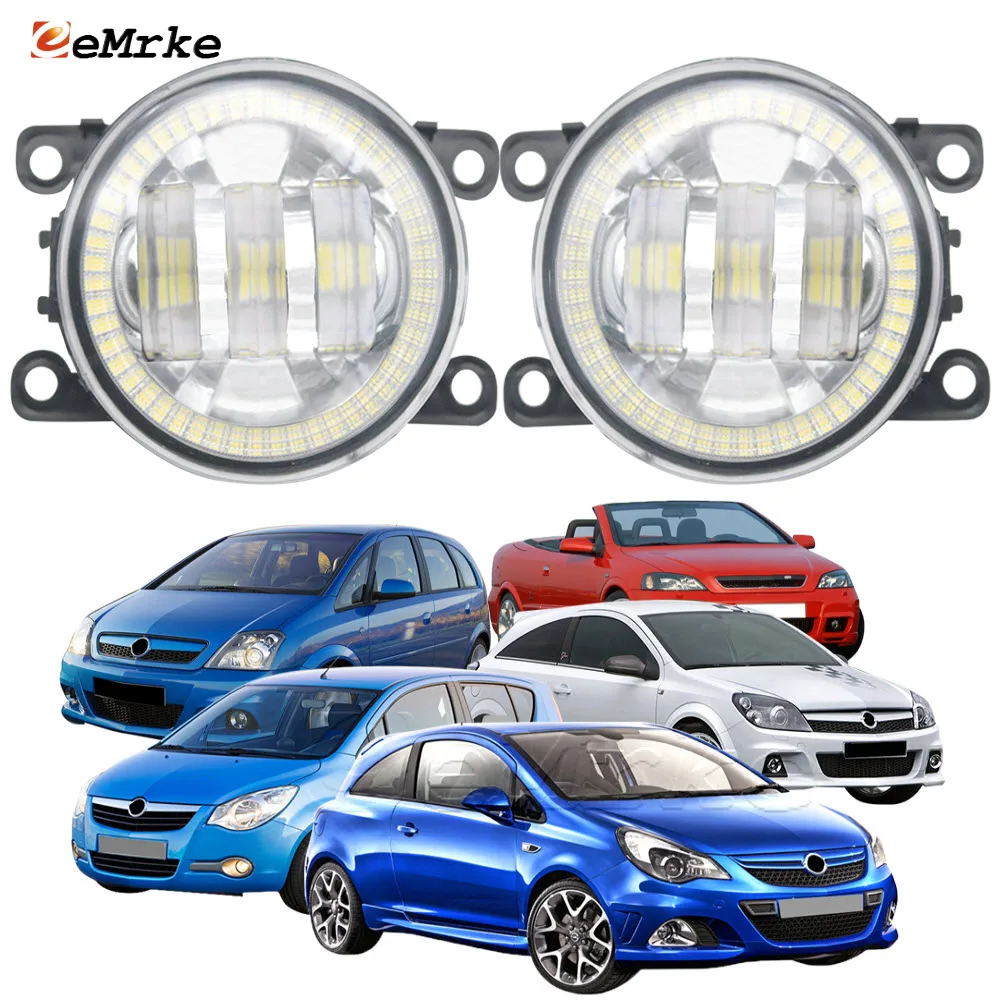 2X Fendinebbia Per Auto Led Angel Eyes Drl Apertura Diurna Per Opel Vauxhall Holden Astra G/H Corsa D Meriva Opc Vxr Agila B H08 F68