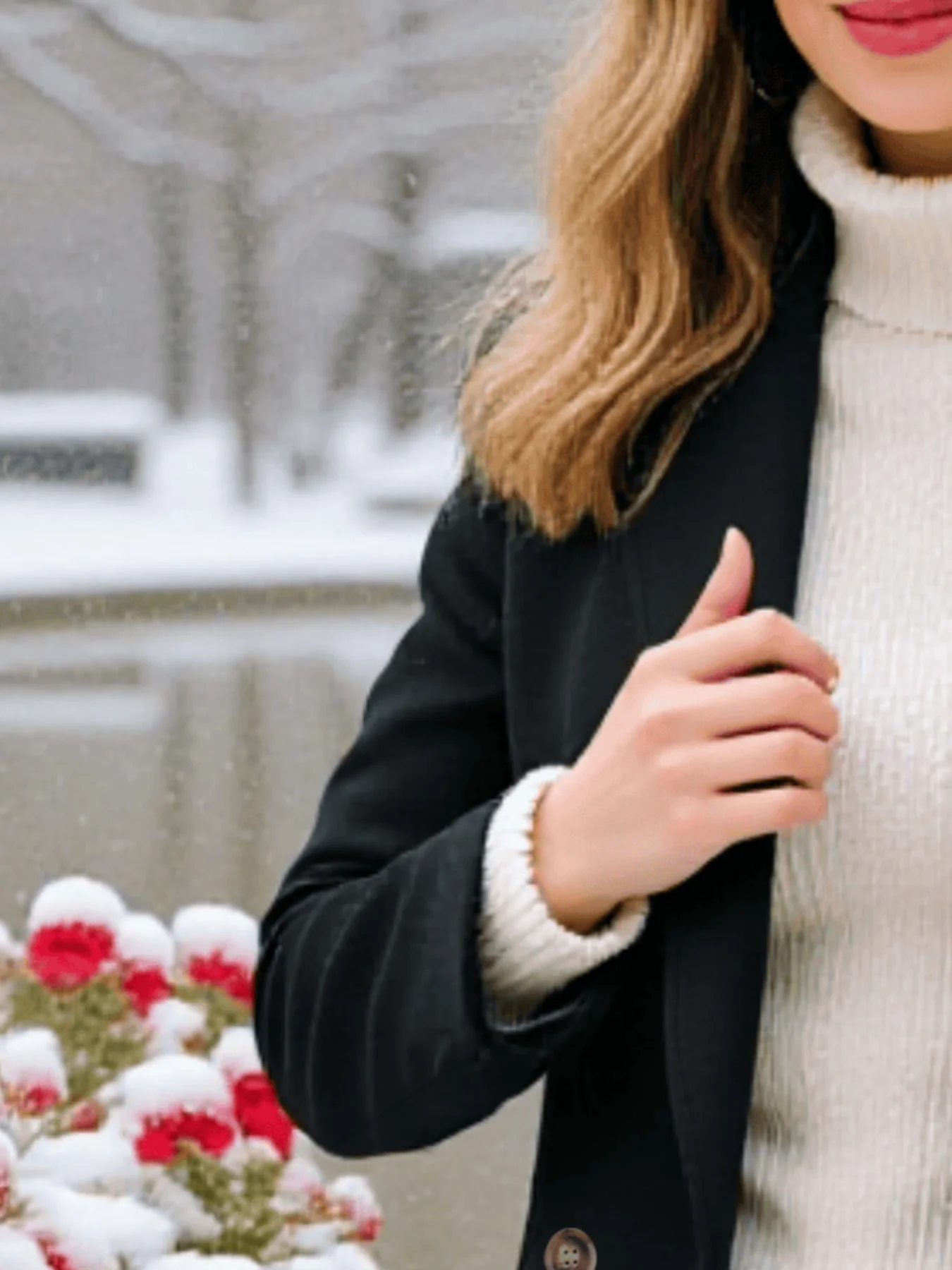 Women's Trench Coat Autumn Winter Thickened Windbreaker Textured Woolen Fabric Warm Minimalist Euro-American Fashion Overcoat - 5