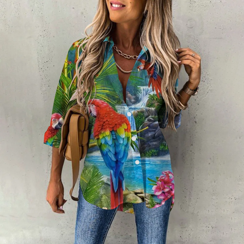 Sb4268dfd8bab43a08ab0e93dd5a6d52ec Summer Women's Hawaiian Shirts Hawaii Beach Print Fashion Resort Clothes Polo Collar Long Sleeve Blouse Tops Spring Plus Sizes