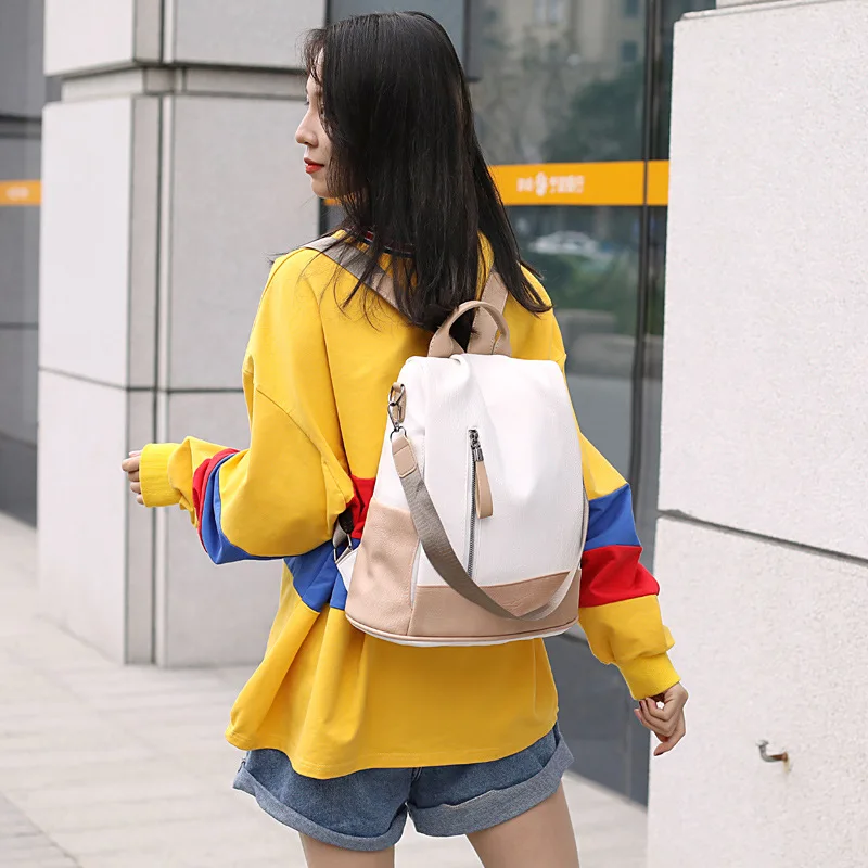 Zaino in pelle da donna 2021 zaini antifurto moda per donna 2022 borsa da  scuola cachi Beige coreano Mochila Mujer Sac A Dos|Backpacks| - AliExpress