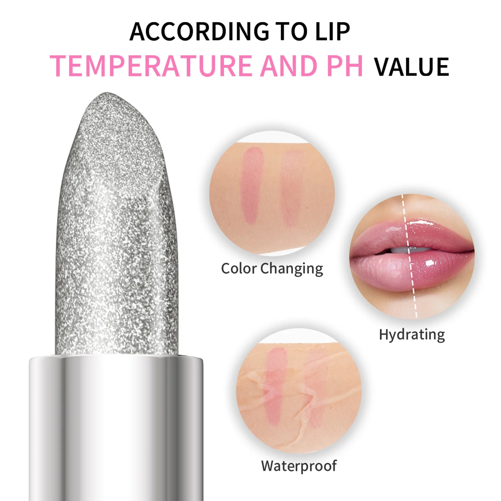 Shiny Color Changing Glitter Lipstick Waterproof Long Lasting Moisturizing Matte lip Balm lip gloss Sexy Lips Makeup 3