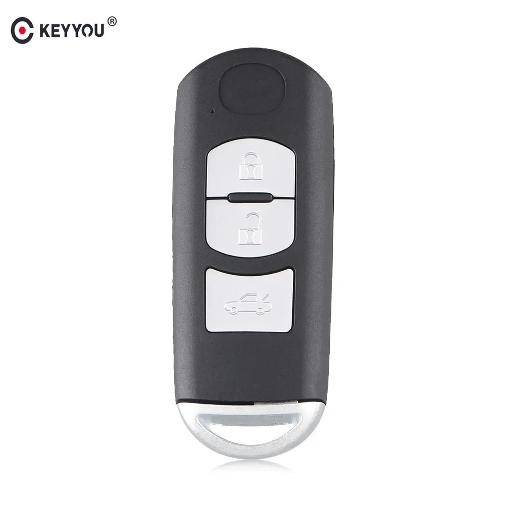 

KEYYOU 3 Buttons Replacement Remote Car Key Shell Case Fob For Mazda M2 M3 M5 M6 CX-7 CX-9 Keyless Entry Key With Uncut Blade