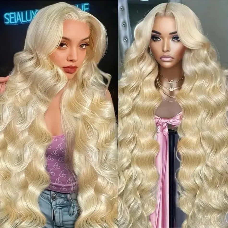 613 Blonde Human Hair Wig 100% Deep Wave 13X6 Hd Lace Frontal Wigs 38 Inch Pre Plucked Brazilian Wigs Lace Front Wig For Women