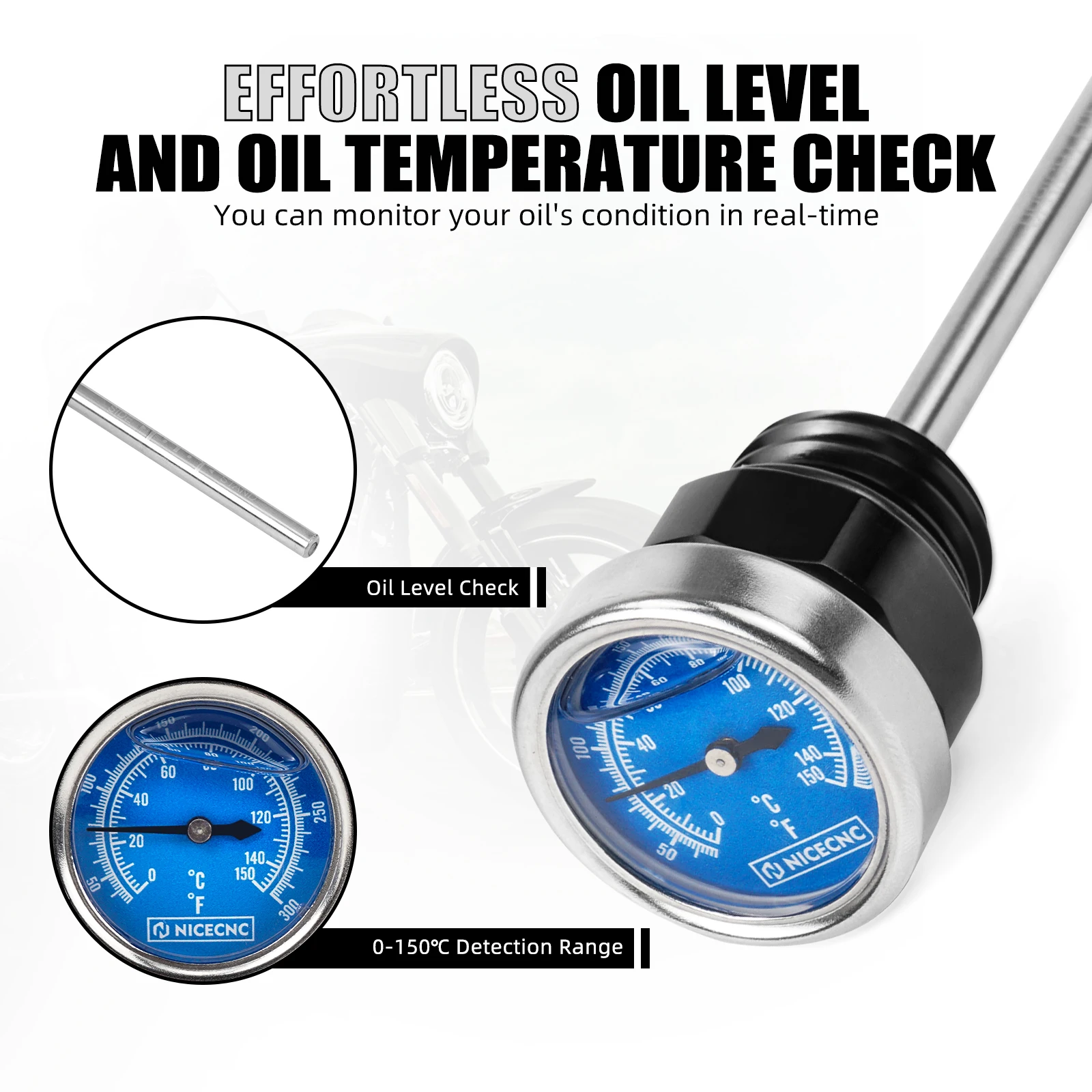 Für Harley Sportster S RH1250S 2021-2024 NICECNC Ölstandsanzeige mit Thermometer Pan America 1250 RA1250 /Special Nightster RH975 – Detail 4