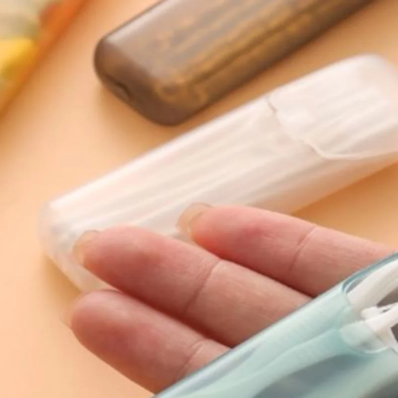 1pc Mini Storage Box Travel Portable Transparent Toothpick Cotton Swab Box For Outdoor Travel Kitchen Restaurant Supplies