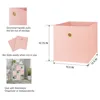 Mainstays Collapsible Quilted Fabric Cube Storage Bins (10.5" x 10.5"), 4 Pack, Pink Blush 2