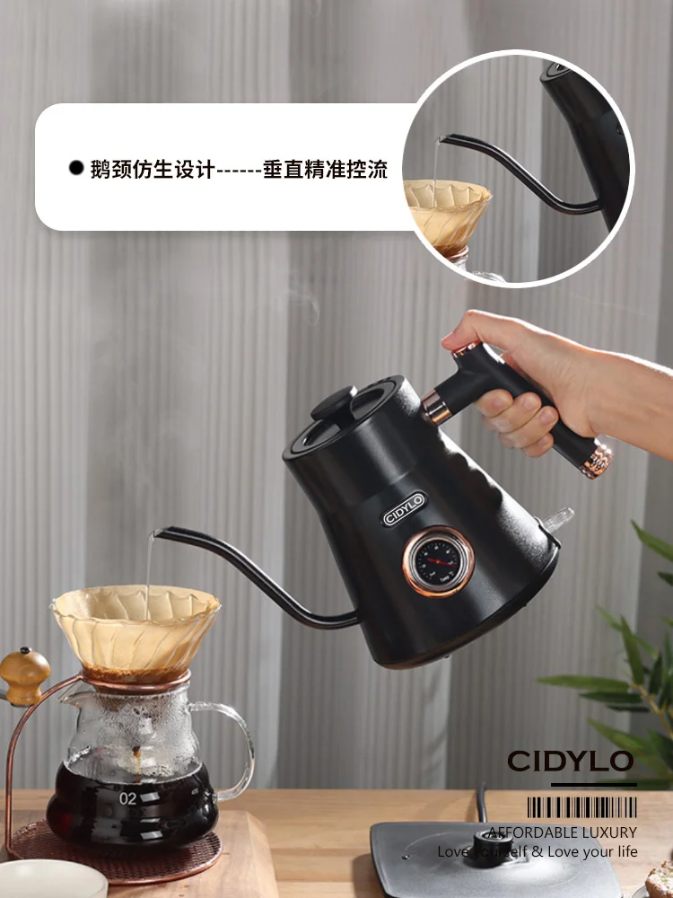220V/Teapot Small mouth long mouth household electric kettle Stainless steel European vintage coffee hand pot 3